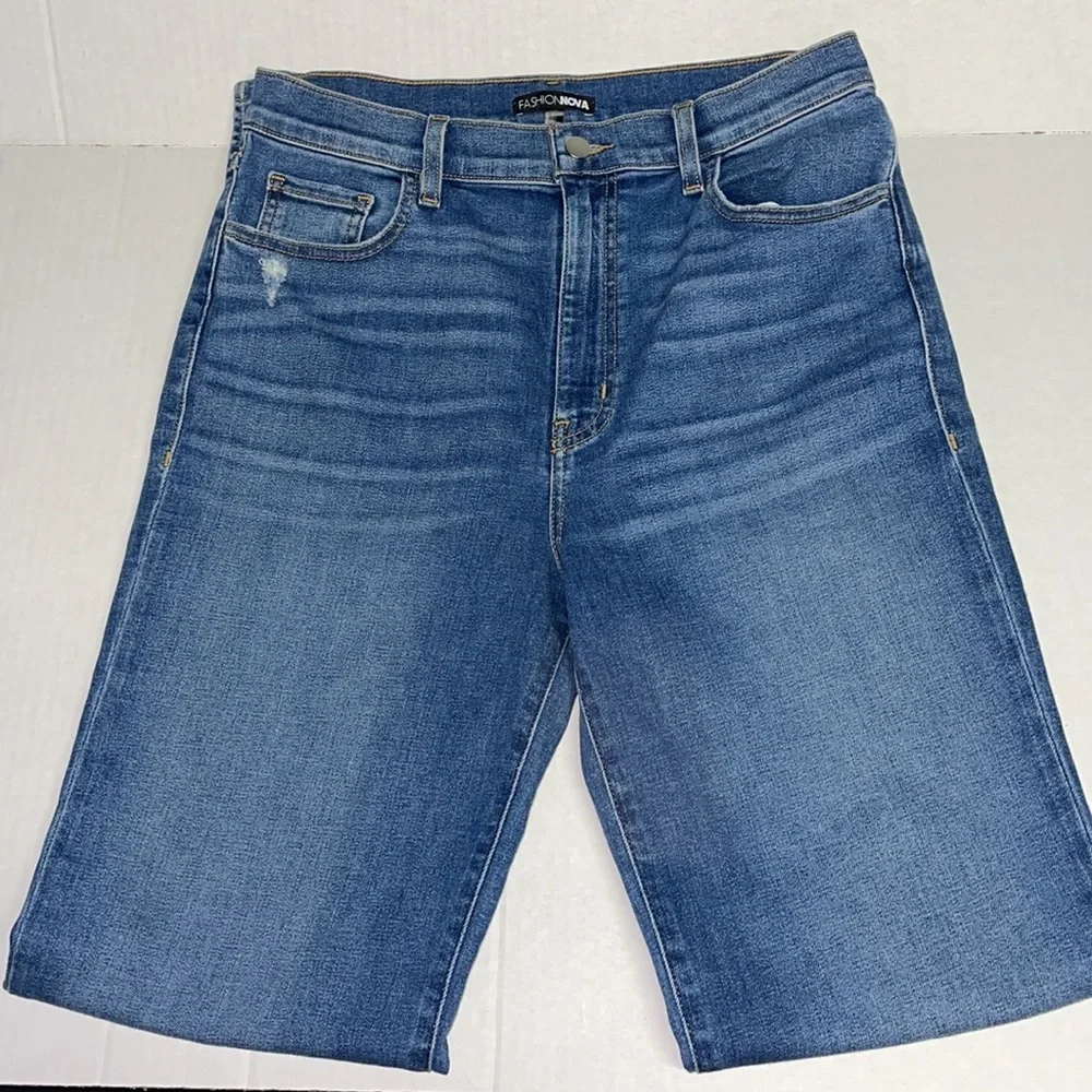 Fashionova Slit Side Hem Jeans - Blue - Size 11